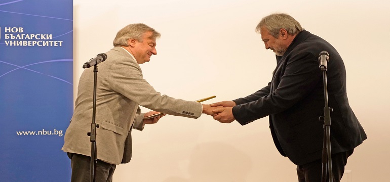 Проф. д-р Васил Гарнизов беше удостоен със званието „Почетен професор на НБУ“